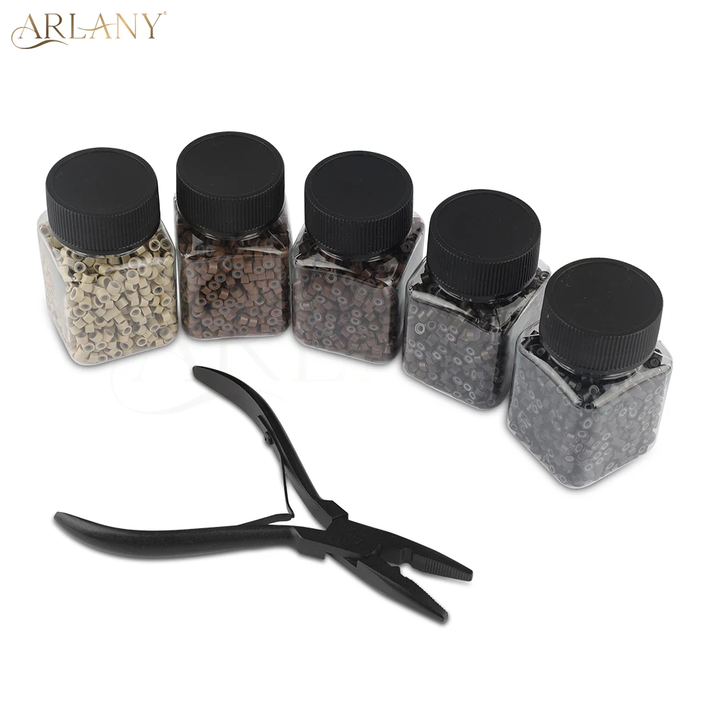 

ARLANY щипцы для наращивания волос 1000 шт. 4 мм микробусины для наращивания утка плоскогубцы Microlink силиконовые инструменты для наращивания волос бисероплетение