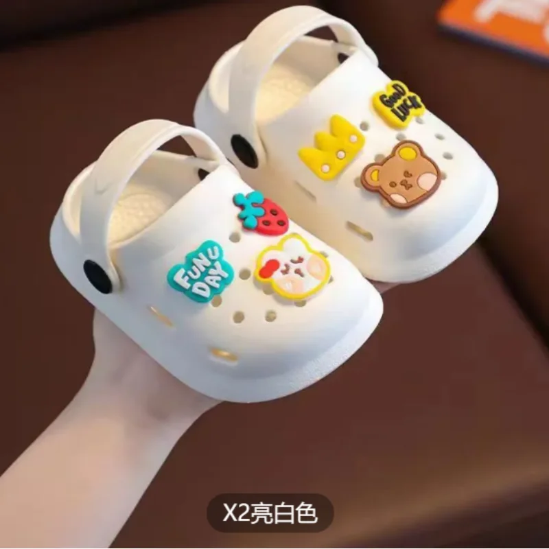 Boys Girls Cute Cartoon Beach Slippers Sandals Kids Garden Shoes Outdoor Children Slippers Baotou Anti-kick Water Shower Slipper