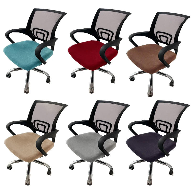 Dust Cover Saddle Cover Swivel Seat Cover Chair Slip Velvet Office Chair Cover Computer Slipcovers Elastic Anti-dirty Washable