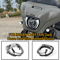 Indian Chieftain Headlight Bezel | Fang Design for Dark Horse/Icon/Elite/Limited/Classic | Matte Black Motorcycle Trim LED