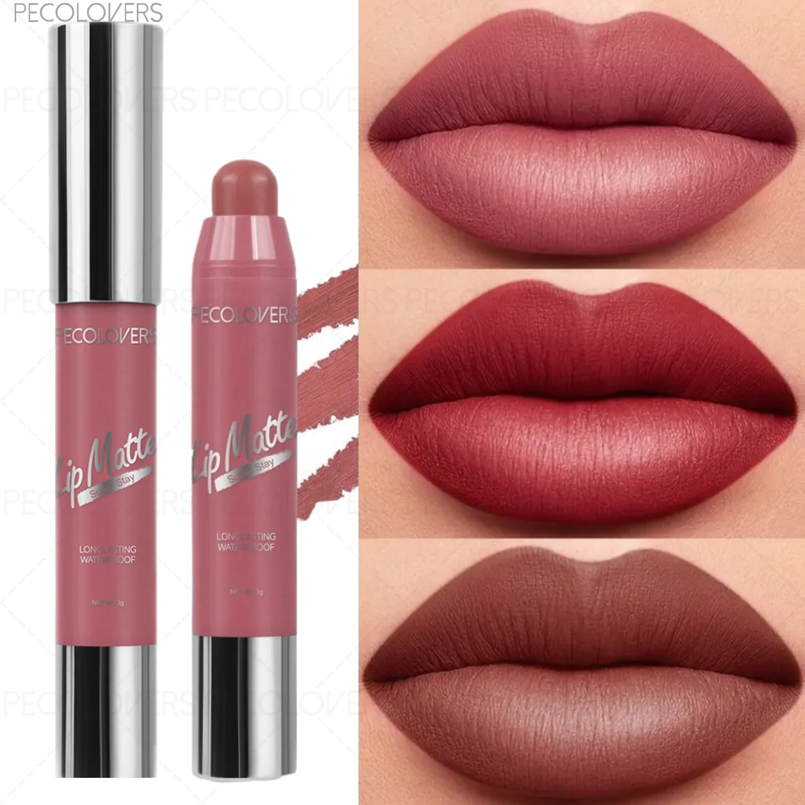 1 個の防水マット口紅、滑らかで長持ちする非粘着性、高演色性のナチュラル仕上げ、すべてのタイプに最適、完璧なギフト