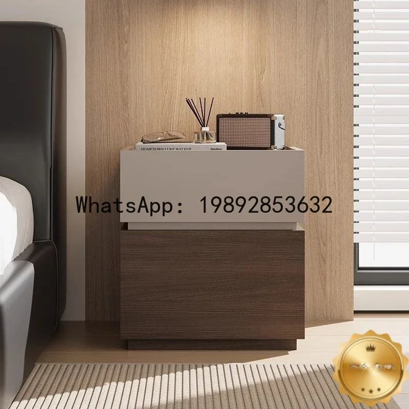 Z2-28  Pure Solid Wood Italian Minimalist Bedside Cabinet Integrated Storage Cabinet with Password Lock Safe