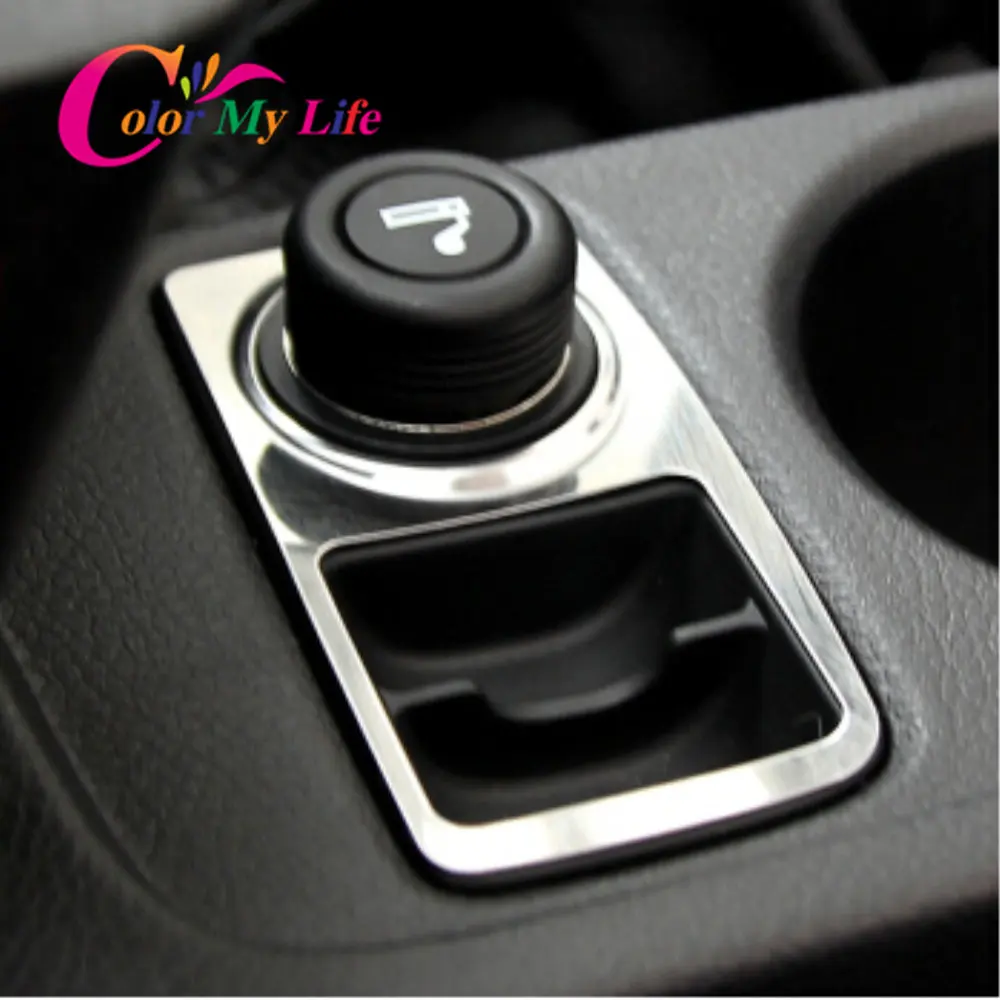 Stainless Steel Car Cigarette Lighter Decoration Paillette Cover Trim Sticker for Ford Focus 3 MK3 Accessories