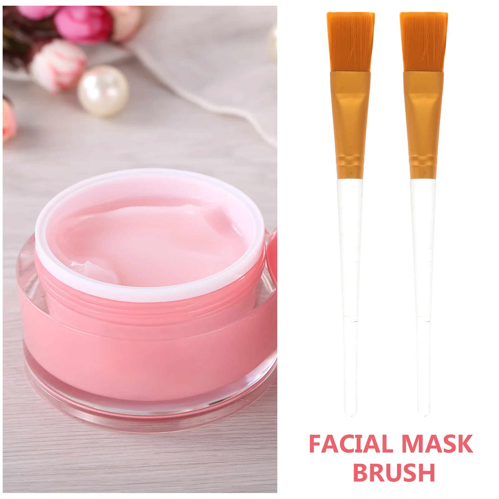 

5Pcs Facial Mask Brush Clear Plastic Handle Synthetic Bristles Application Tool for Skin Care Face Mask Serum