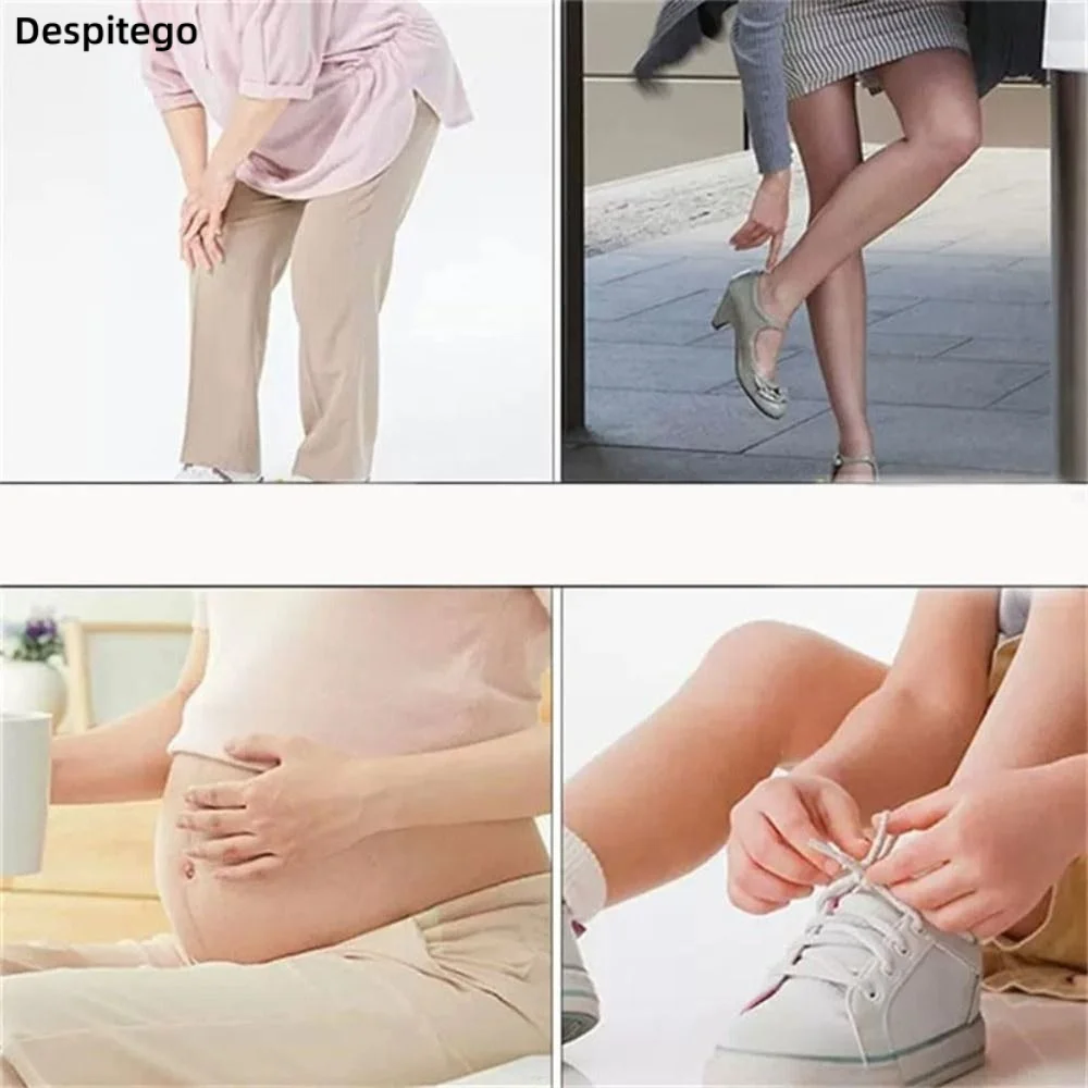 Stainless Steel Foldable Shoehorn Convenient Leather Shoe Wear Aid Without Bending Easy-Grip Retractable Shoe Puller Household