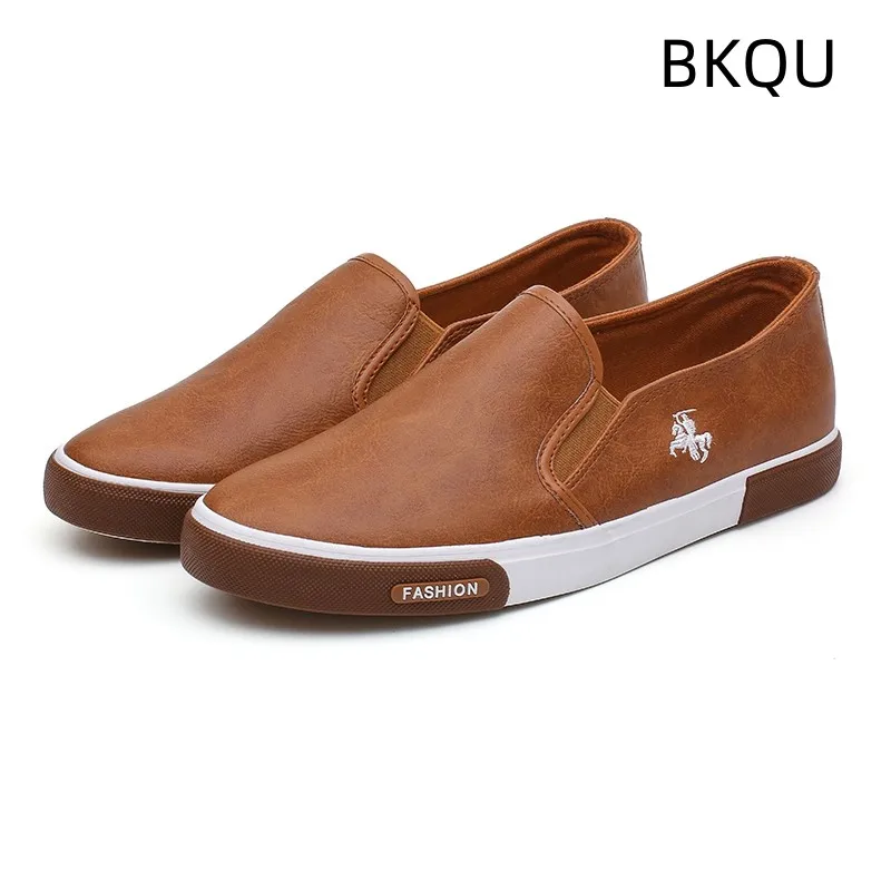 Men Leather Shoes Flat Heel Low Top Slip-on Breathable Fashion Business Trendy All-match Comfortable Spring and Autumn Main Push