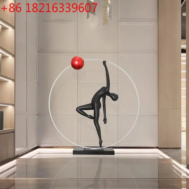 Creative hotel large floor-to-ceiling ornaments sales department soft decoration fiberglass figure sculpture
