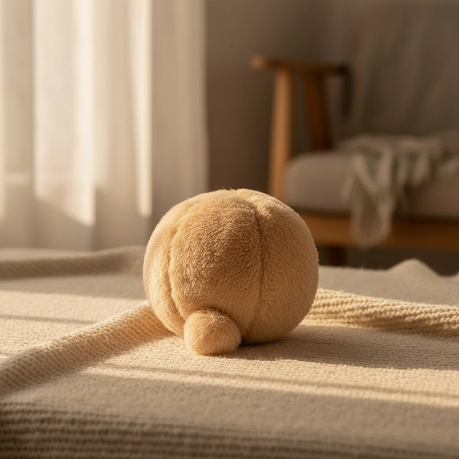 Stuffed Rabbit Toy Lifelike Rabbit Toy with Faux Hair Soft Ball Lightweight Compact for Rabbits, Pet Enrichment, Indoor Play