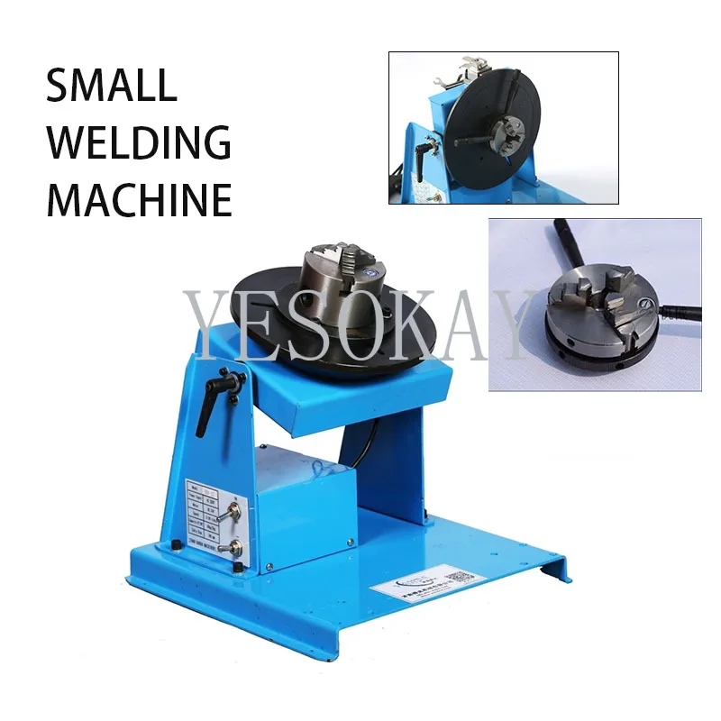 

80mm Chuck + HD-10 Mini Welding Positioner Turntable 3 Jaw Lathe Chuck Welding Table Semi-automatic Welding