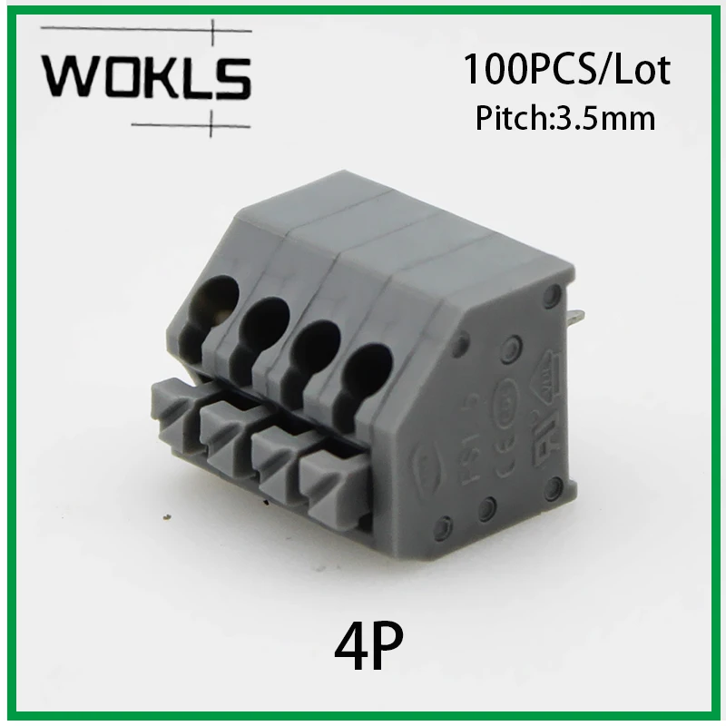 100PCS/Lot 4P DG250-3.5-4P Spring Terminal Block Screwless  PTSA 1,5/ 4-3,5-Z - PCB 1985218 1984989