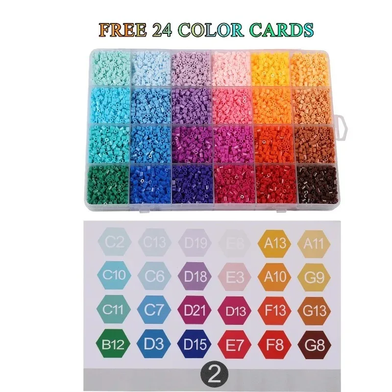 1Pcs 2.6mm 24 Colors Perler Beads Fuse Hama Beads for Diy Handmade Gift Home Decoration