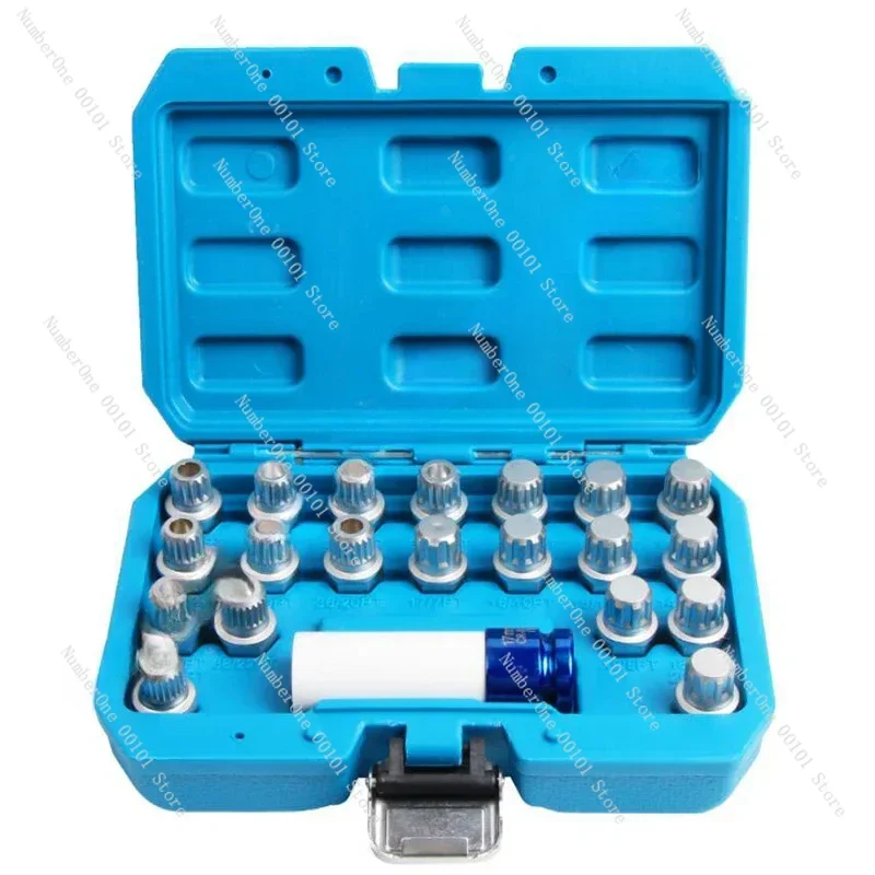 

21pcs Wheel Lock Screw Socket Set for BMW Wheel Locking Key Removal Tool Kit Anti-Theft Lug Nut Screw Socket