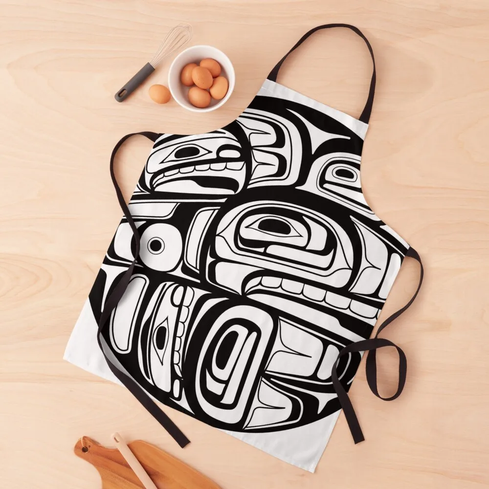 

Orca Circle formline pendant native american salish blackfish Apron christmas Custom kitchen woman Apron