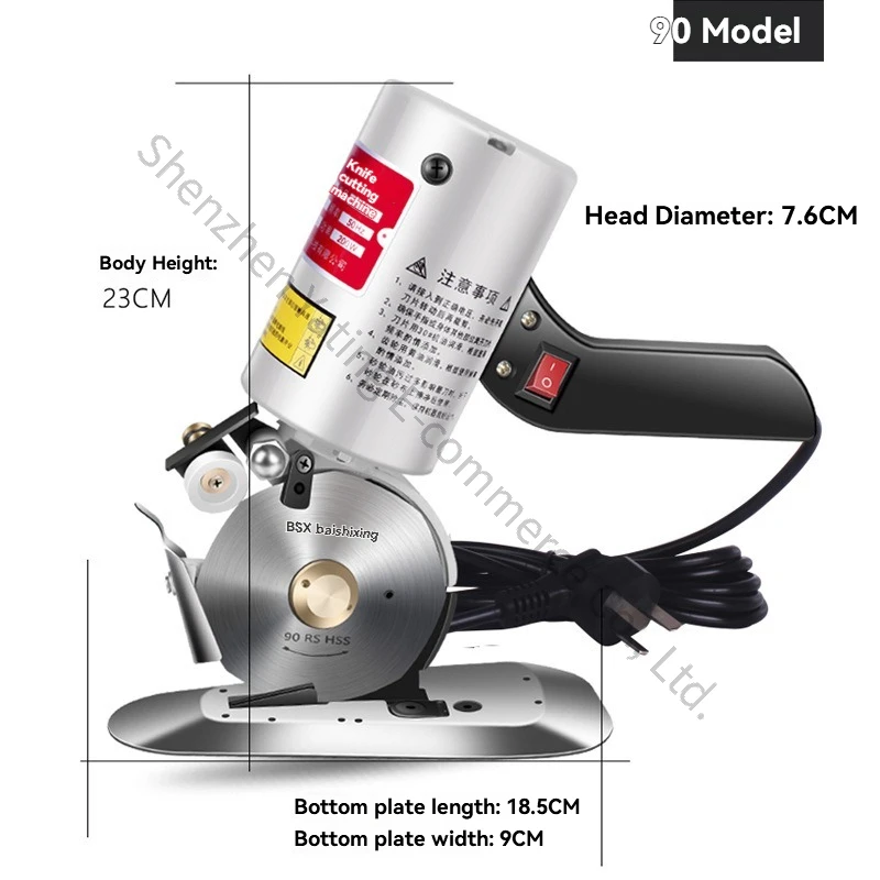 

New Electric Round Knife Cutting Machine, Clothing Electric Scissors, 90 Type Leather Fabric Paper Handheld Cutting Machine