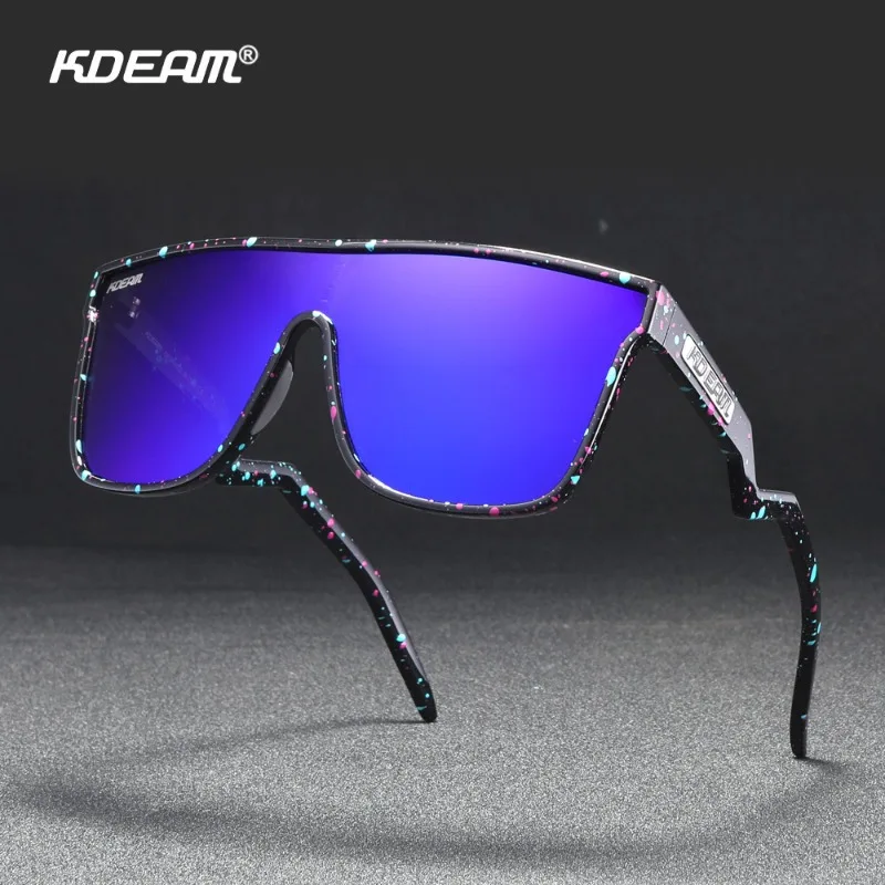 KDEAM Nouvelles Lunettes de Soleil TR90 de Forme Spéciale, Monture Large, Anti-Vent, pour Hommes et Femmes, Verres Roses, Lunettes de Sport d'Extérieur 2026 KD720