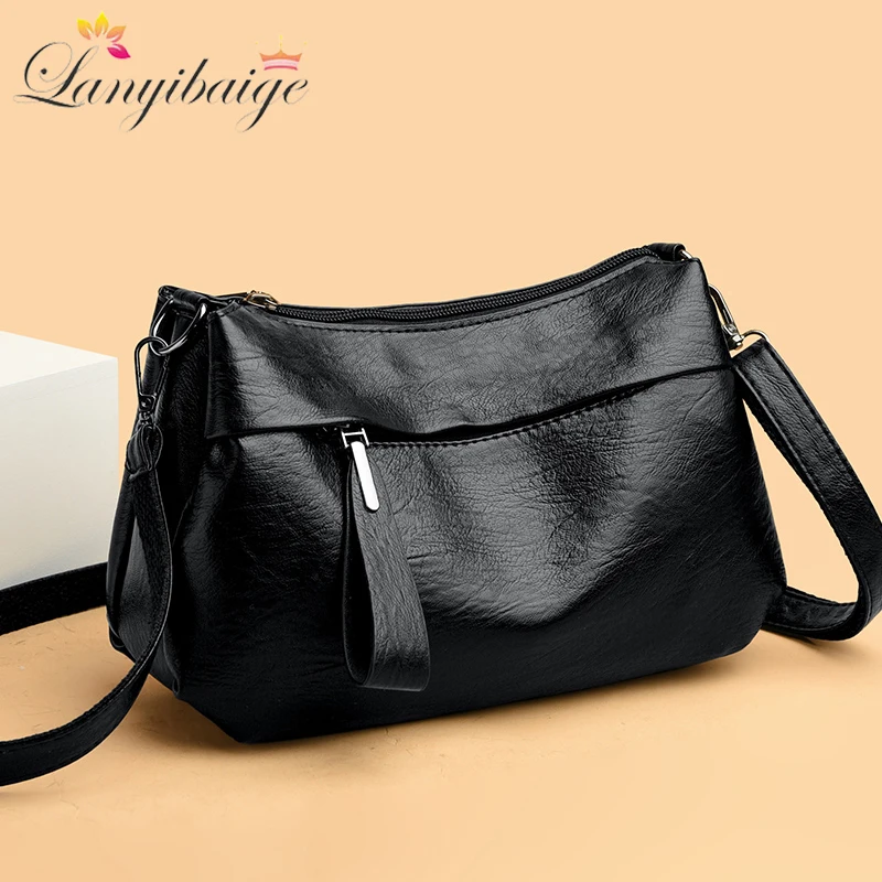 2024 New Soft Leather Bags High Quality Crossbody Shoulder Bag For Women Luxury Designer Casual Purses And Handbags Sac A Main