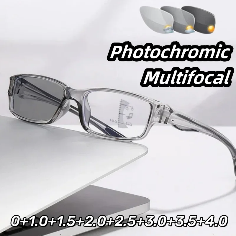 

Sports Outdoor Versatile Photochromic Multifocal Presbyopia Glasses Unisex Both Near and Far Blue Light Blocking Eyeglasses
