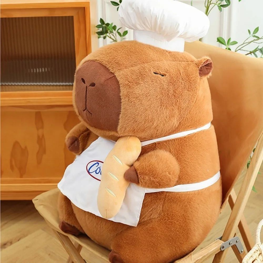 Cute Cook Capybara Plush Doll Baking Simulation Capybara Plush Toy Fluffy Cartoon Capibara Fluffty Doll Christmas Toy