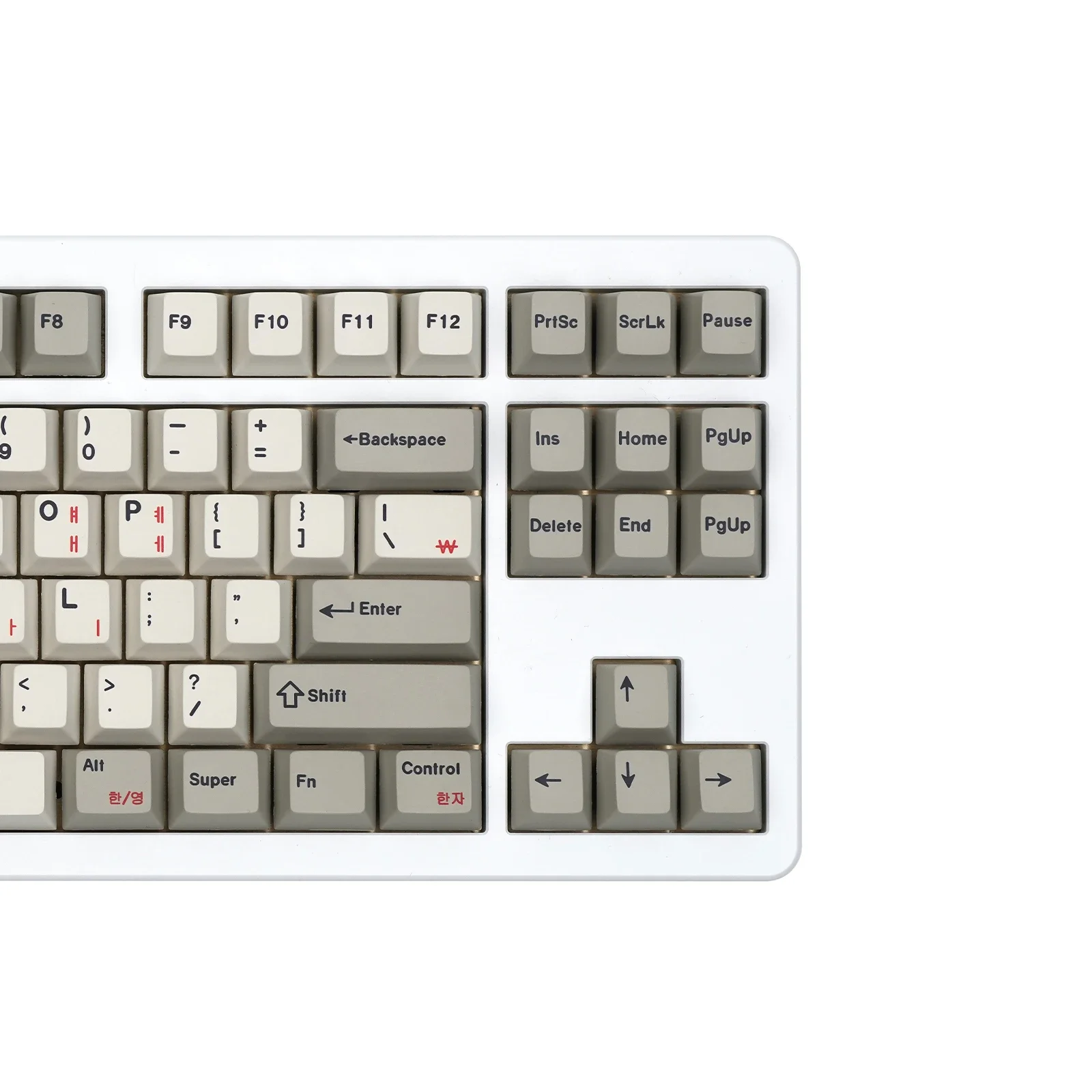 Imagem -03 - Teclas Coreanas Cereja Perfil Teclado Mecânico Inglês Retro Keycap Conjunto 141 Teclas Russo Grego Branco Vintage