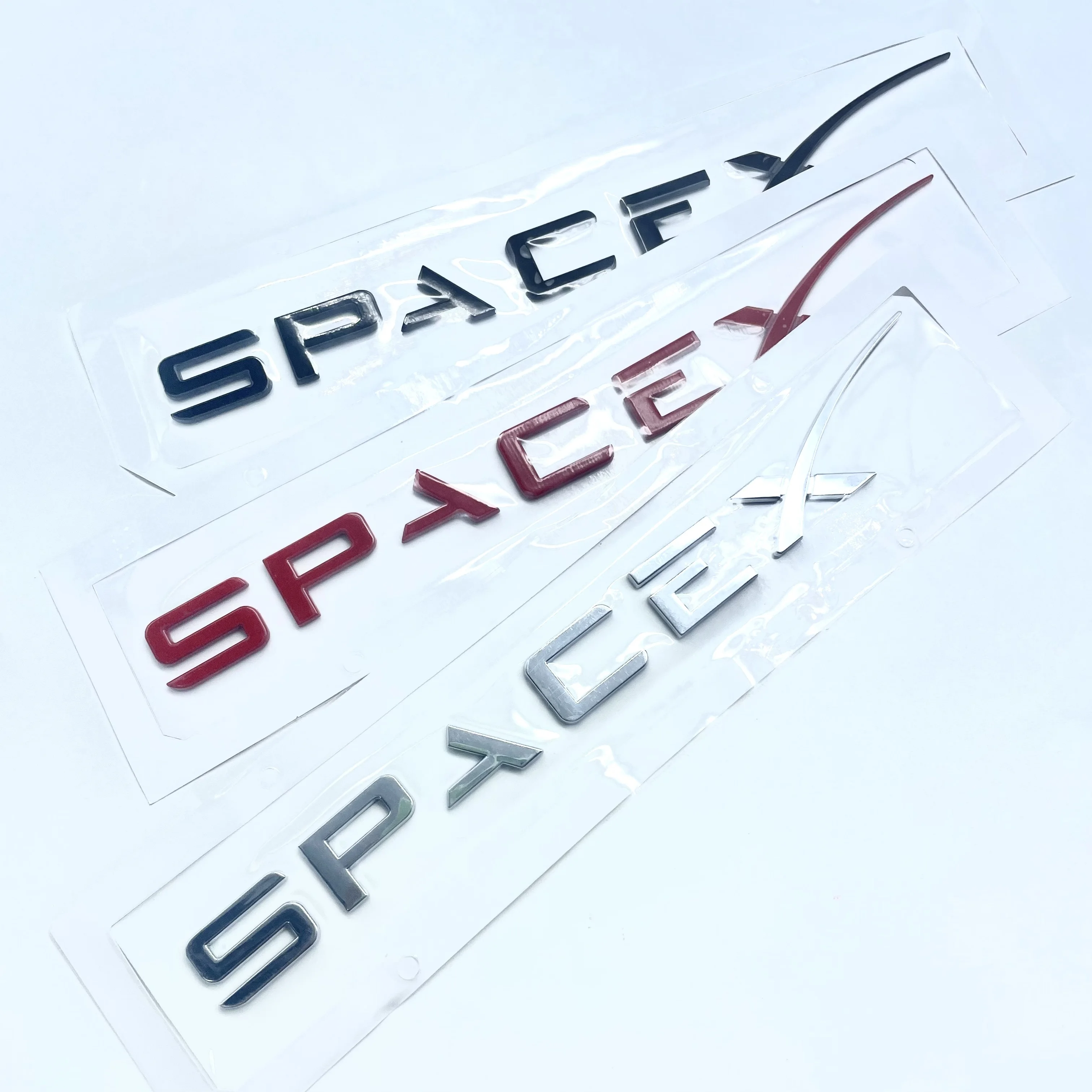 SPACEX high-quality three-dimensional personalized letter car logo, body decoration, car stickers, car modification accessories