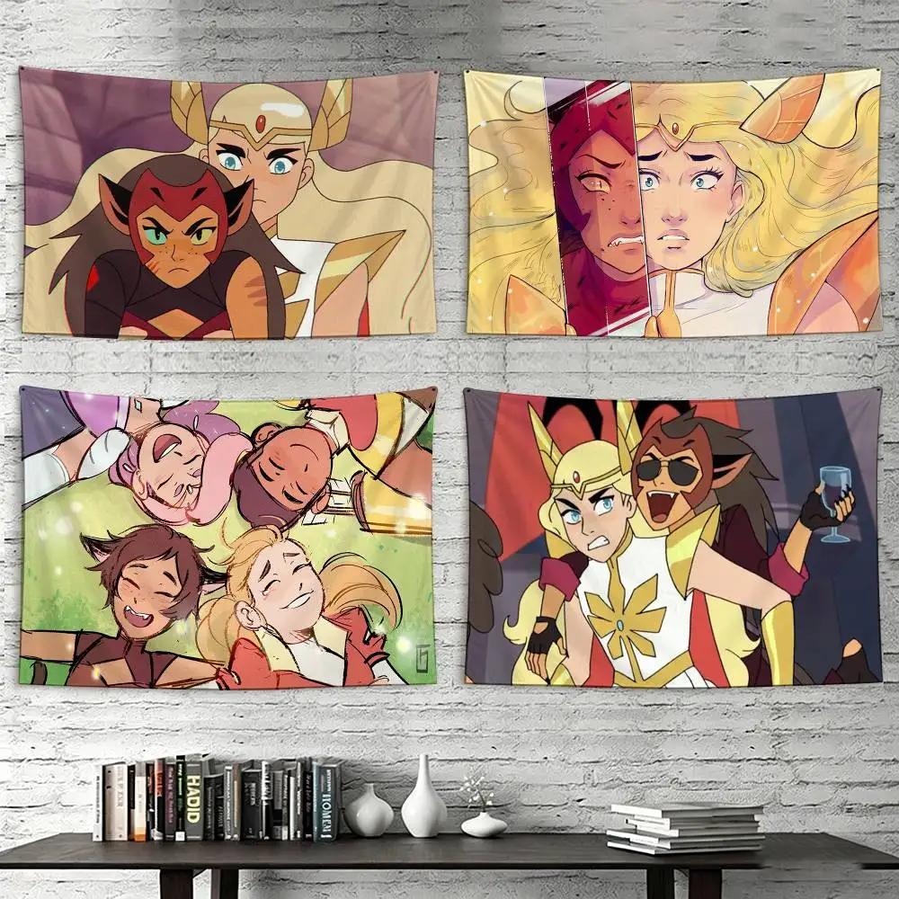

C-Catradora Shera Vintage Anime Flags Suitable For Party Club Outdoor Interior Wall Decoration Banner Fans Gift