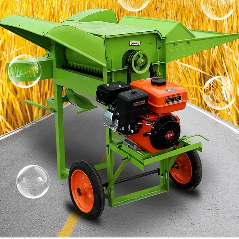 Home Electric Modern Rapeseed Wheat Thresher Agricultural Soybean Sorghum Sesame Rice Threshing Machine Full Feeding Wheat Thre