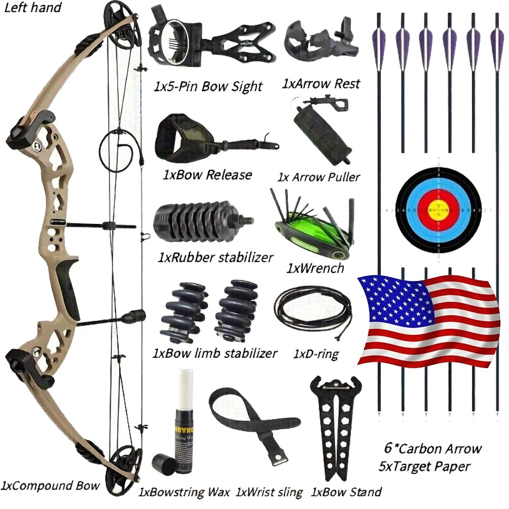 

Комплект для стрельбы из блочного лука: лук JUNXING 30-55 фунтов из высокопрочных сплавов, скорость стрел 310 футов/секунду, для правой/левой руки, для охоты и спортивной стрельбы