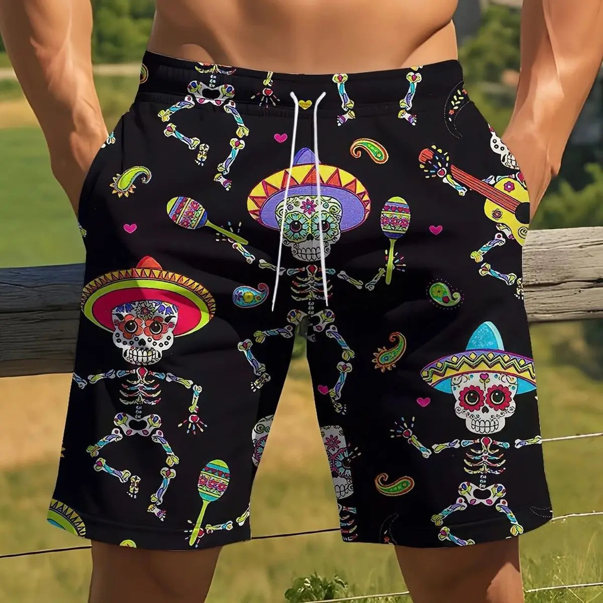 

Beach Shorts For Men Summer Loose Cartoon Casual 3D Printed Sports Pants