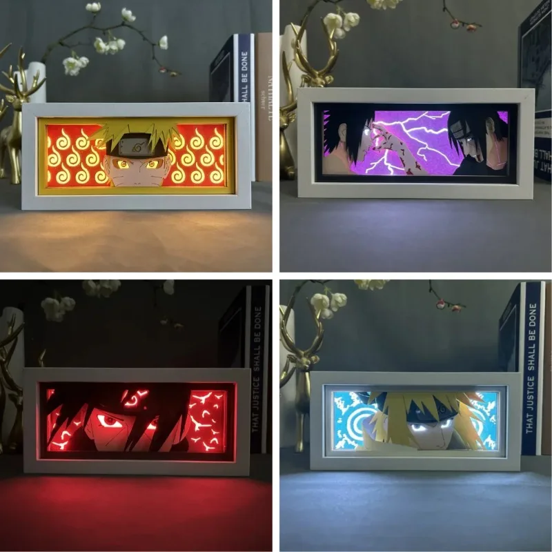 

Anime Narutos Series Night Light Cartoon Character Creativity Cute Paper Cuttings Photo Frame Lamp Boys and Girls Birthday Gift