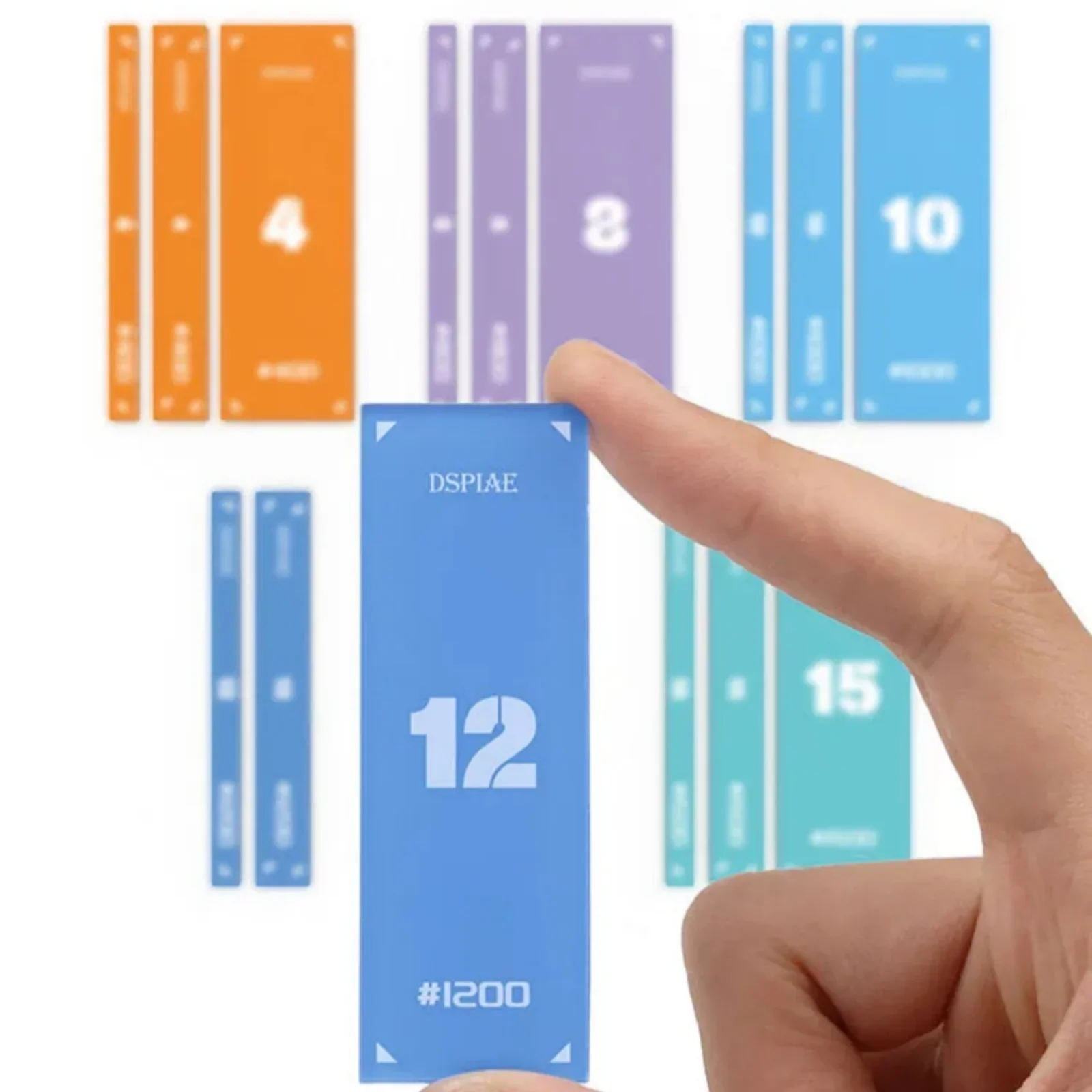 

DSPIAE PT-SP Acrylic Sanding Plate Set Comes with Sandpaper 5 Colors with Markings for Assembly Model Making and Polishing