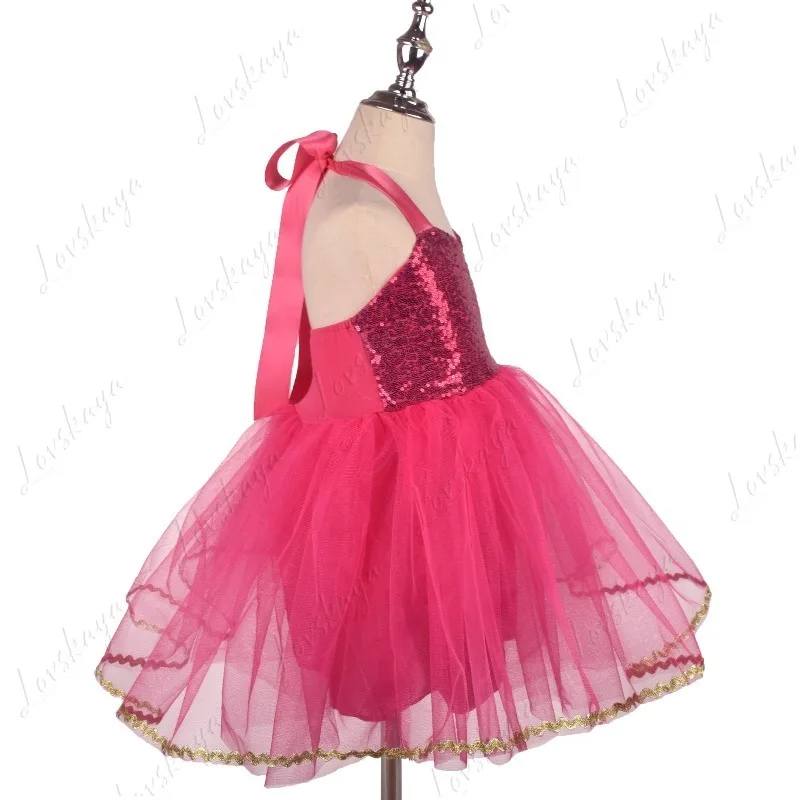 Robe Barbie à paillettes pour petite fille, tenue de spectacle de danse, jupe bouffante, pour jeu de rôle