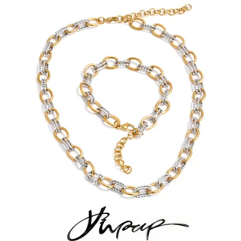 Yhpup Stainless Steel Metal Handmade Chain Statement Necklace Bracelet 2026 PVD Plated…