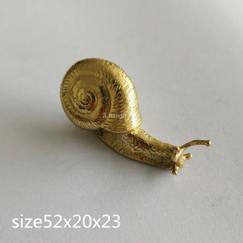 Brass Snail Pure Copper Drawer Cabinet Door Handle Creative Wardrobe Tea Caddy Jewelry Box Knob  Diy Decoration Pulls Handle