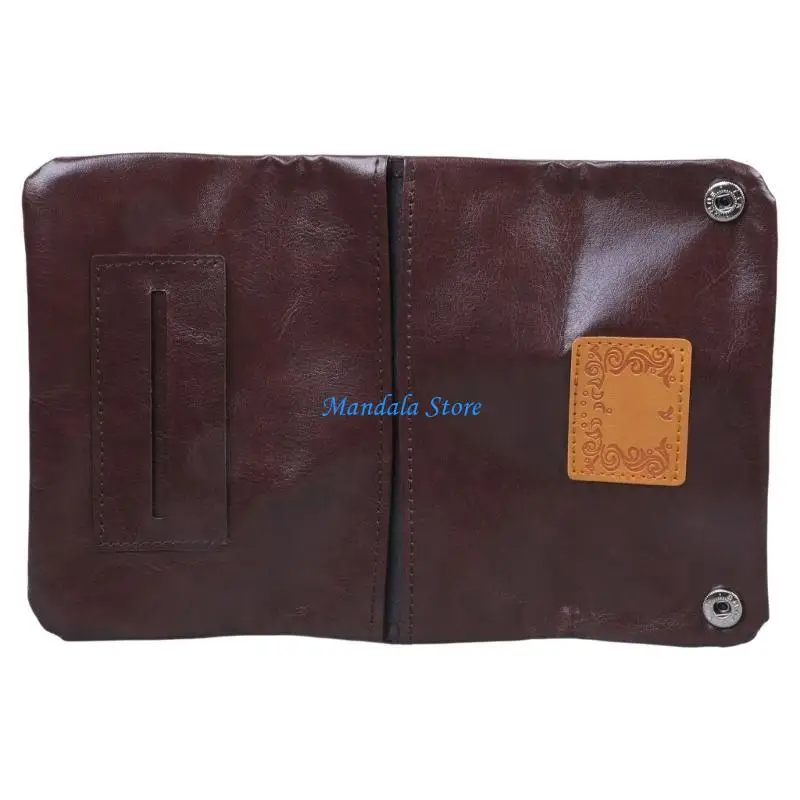 

U2JC Portable Artificial Leather for Case Rolling Pipe Storage Bag with Zipper Cigarette Herb Smoking Paper Wal