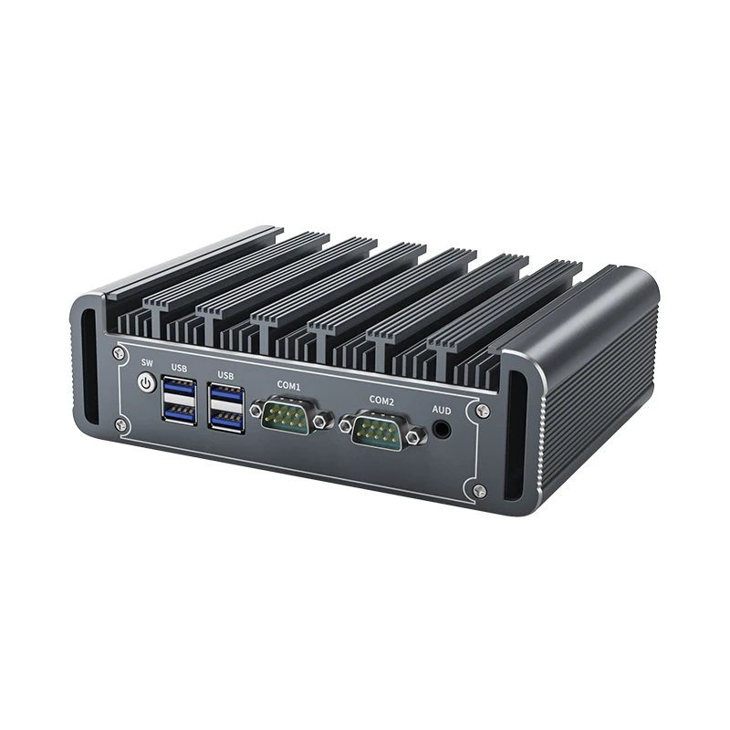 IKuaiOS Fanless Nano IPC 11th Gen Core 2LAN 2COM RS232 RS485 untuk otomatisasi IoT Machine Vision kompatibel Ubuntu Win11 1449-12