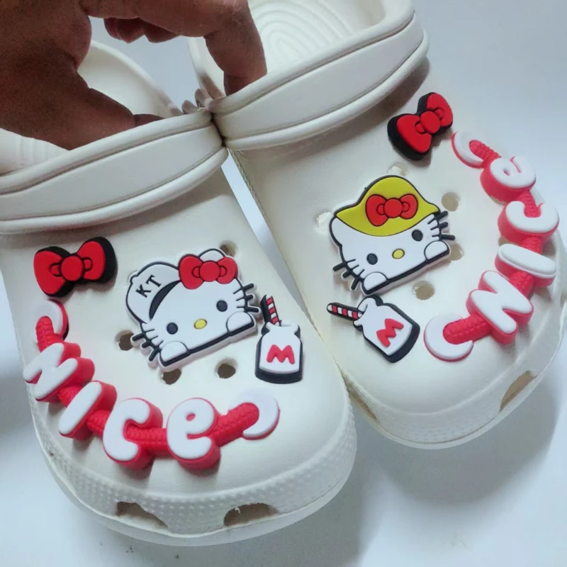 

New JIBBITZ Hello Kitty Shoe Decorations For Clogs Cute And Stylish Removable Decorations for Clogs And Sandals