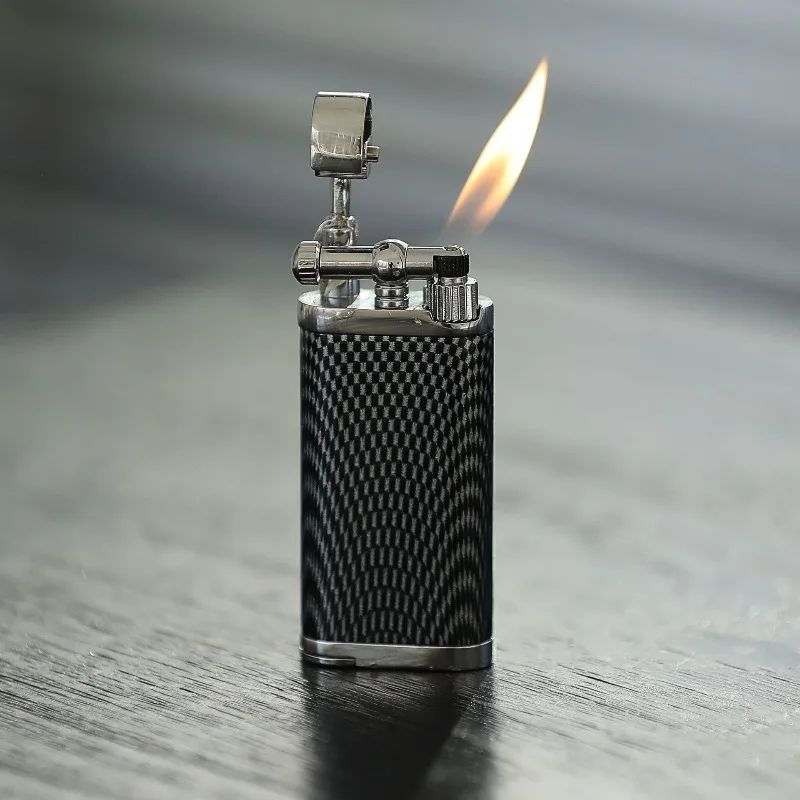 

Metal Grinding Wheel,oblique Flame,carbon Fiber Craft Lighter,personalized Creativity,portable Inflatable Pipe,cigarette Lighter