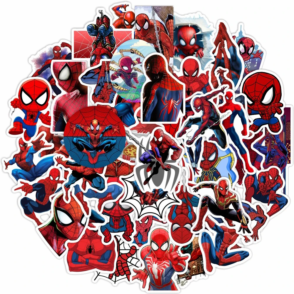 10/30/50pcs Disney Cool Super Hero Cartoon Stickers The Avengers Anime SpiderMan Decals Notebooks Phone Skateboard Kids Gift