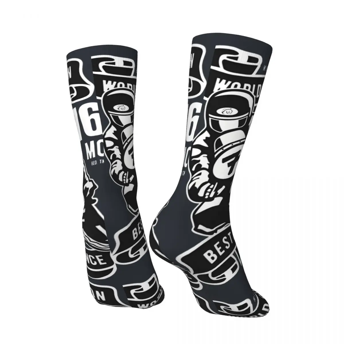 Vintage Barry Sheene Superhero Motorcycle Winner Men's compression Socks Unisex Cafe Race Motorcycle Printed Novelty Crew Sock