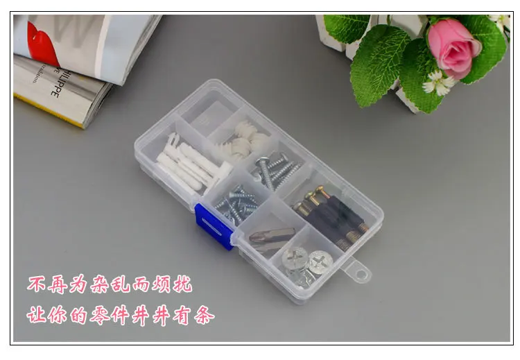 New 10 Slots Cells Colorful Portable Jewelry Tool Storage Box Container Ring Electronic Parts Screw Beads Organizer Plastic Case