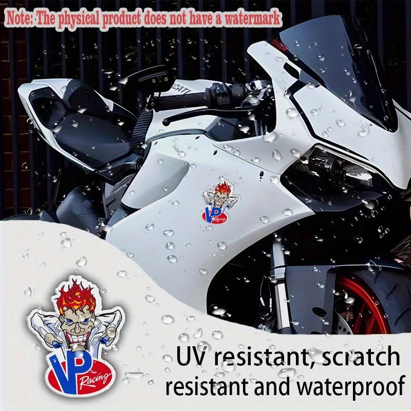 VP Racing شخصية كرتونية لهب رئيس سائق العاطفة سرعة ملصقات سيارة متينة للزجاجات أجهزة الكمبيوتر المحمولة هدية مثالية لأي #4