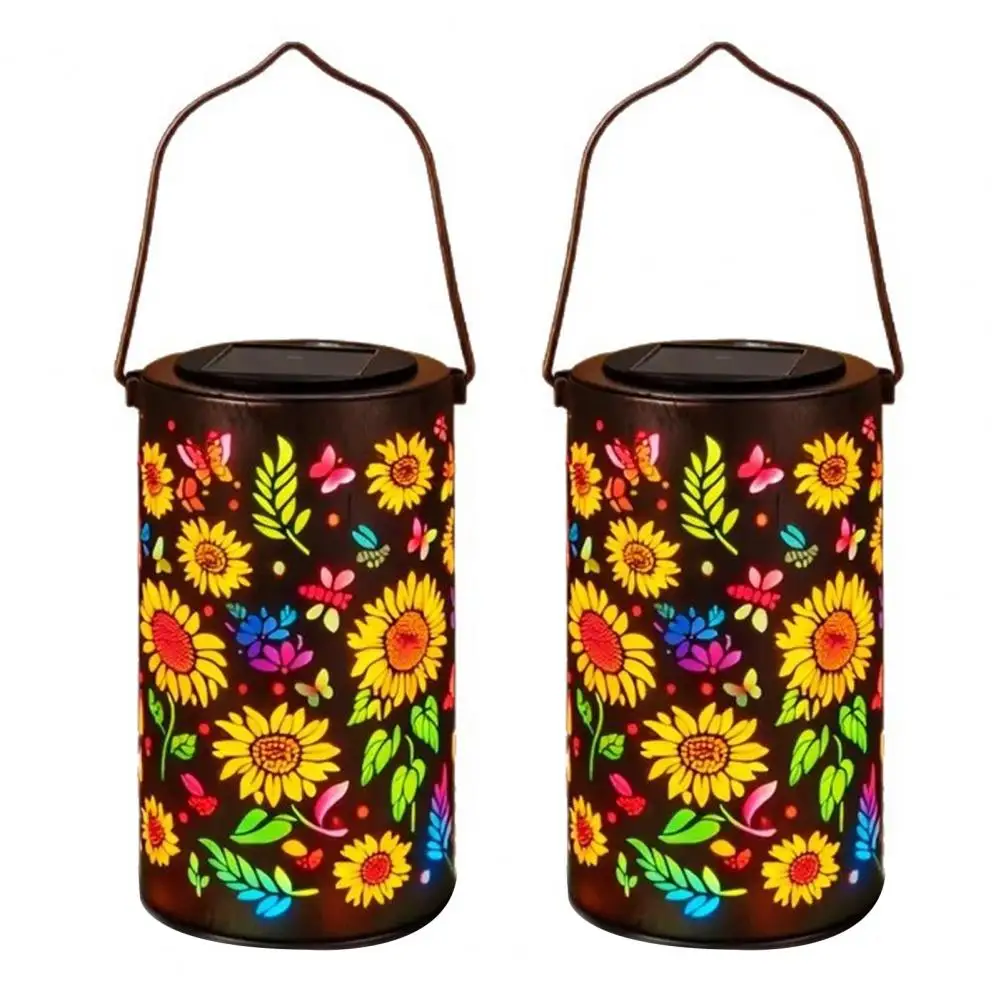 

Colorful Sunflower Solar Lantern,Metal Waterproof Outdoor Garden Light with Flower Pattern,for Night Pathway Lawn Garden