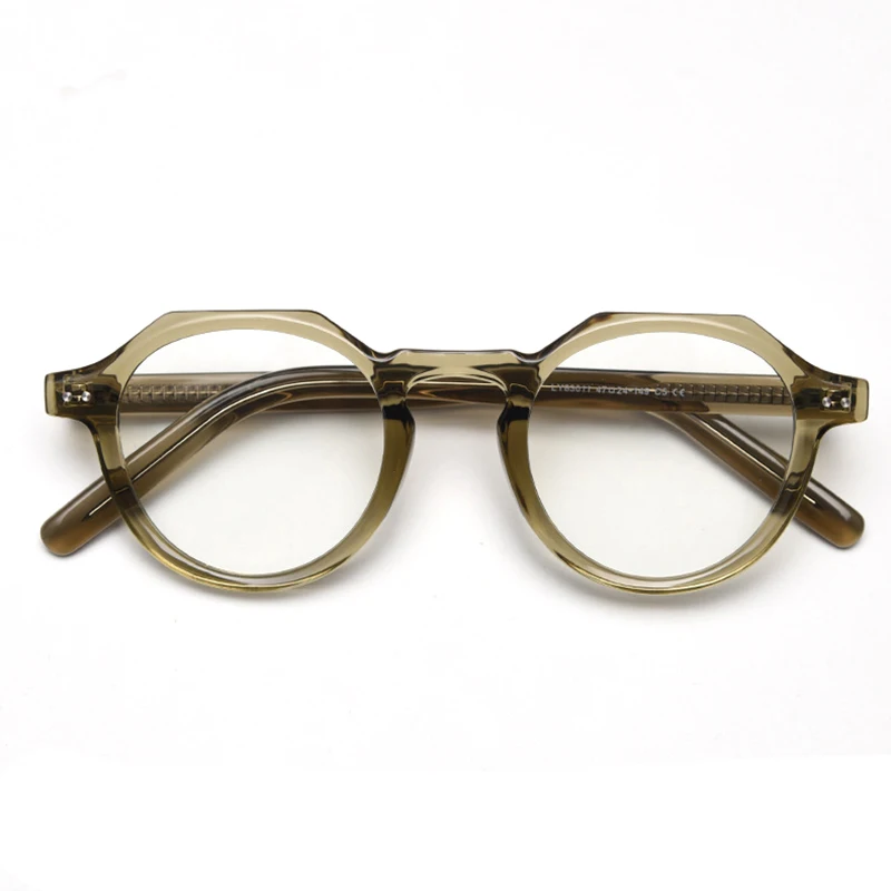 CATERSIDE Retro Polygonale Brille Männer TR Rahmen Hochwertige Brillen für Frauen Transparente Gläser Business Brillen – Detail 16