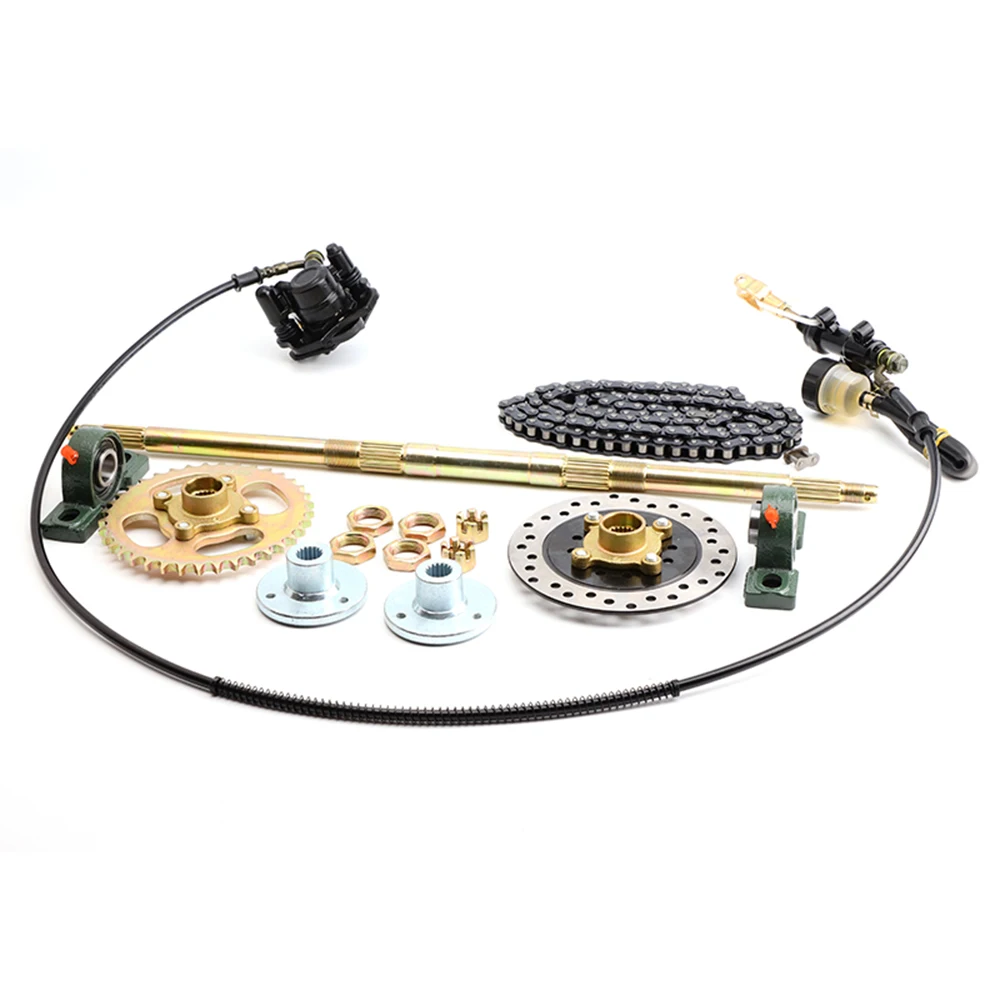 610mm - 428 - 37T ATV ​​고 카트 리어 액슬 키트 STD 20mm 로드 허브 브레이크 디스크 스프로킷이 포함된 완전한 어셈블리