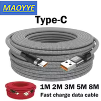 MAOYYE Usb c cable - for Xiaomi  OPPO Kindle and dashcam fast charging, USB charging 50-80W power ultra long 1M 1.5M 2M 3M 5M 8M