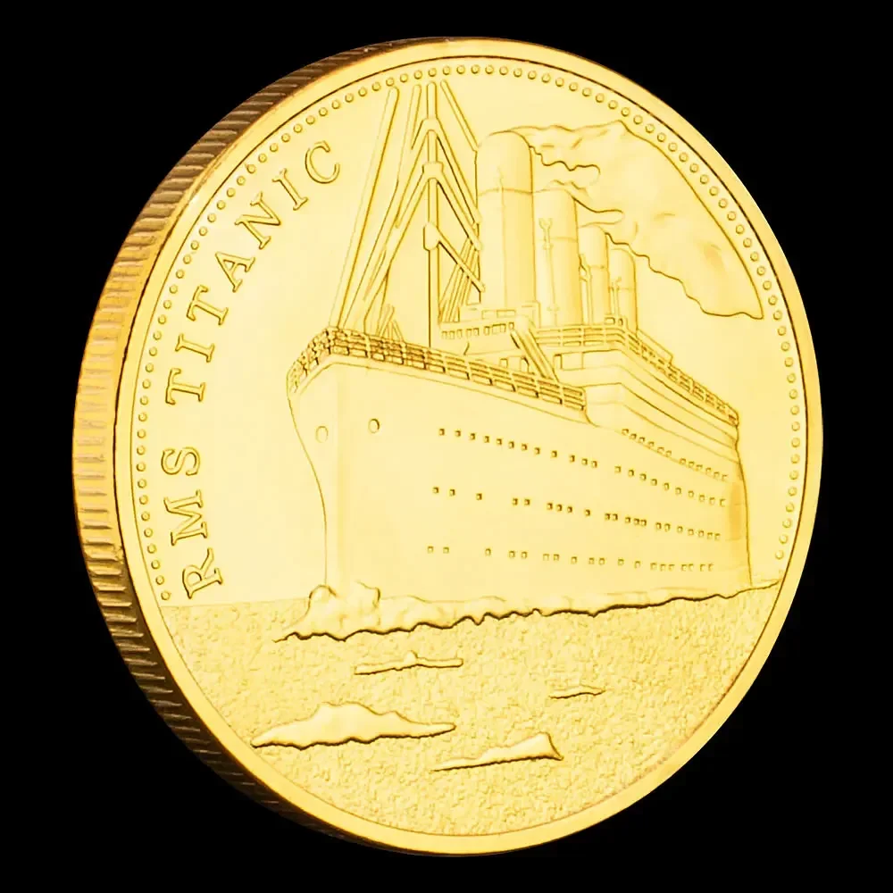 RMS Titanic Incident Souvenir Coins Golden Plated Collectibles Coin Titanic Commemorative Creative Gift