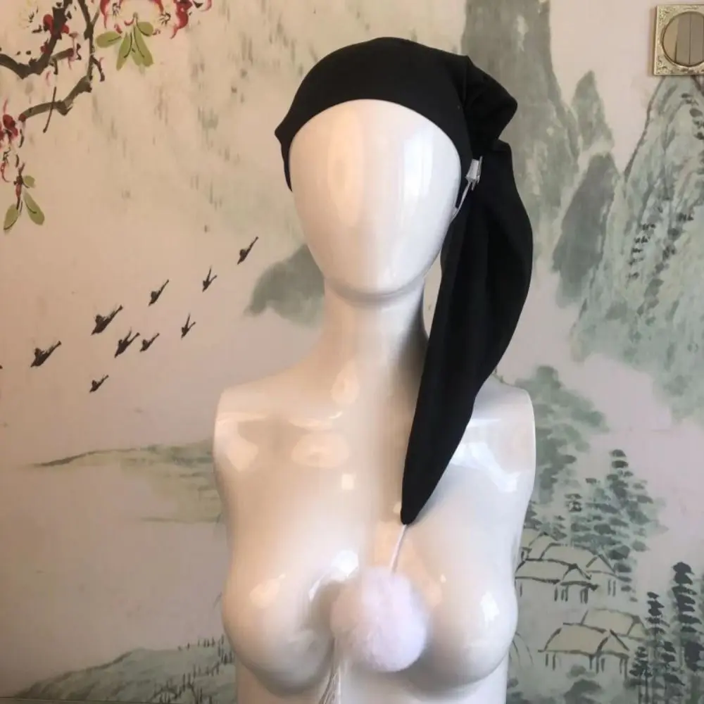 هدية حفلة عيد ميلاد قبعات نوم ليلية مرنة مع كرة بوم قابلة للتعديل، قبعة سانتا، قبعة طويلة الذيل، قبعة بونيه للنساء والرجال