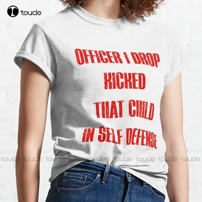 Officer I Drop Kicked That Child In Self Defense Self Defence Technoblade Techno The Pig Technoblade Never Dies T-Shirt Xs-5Xl