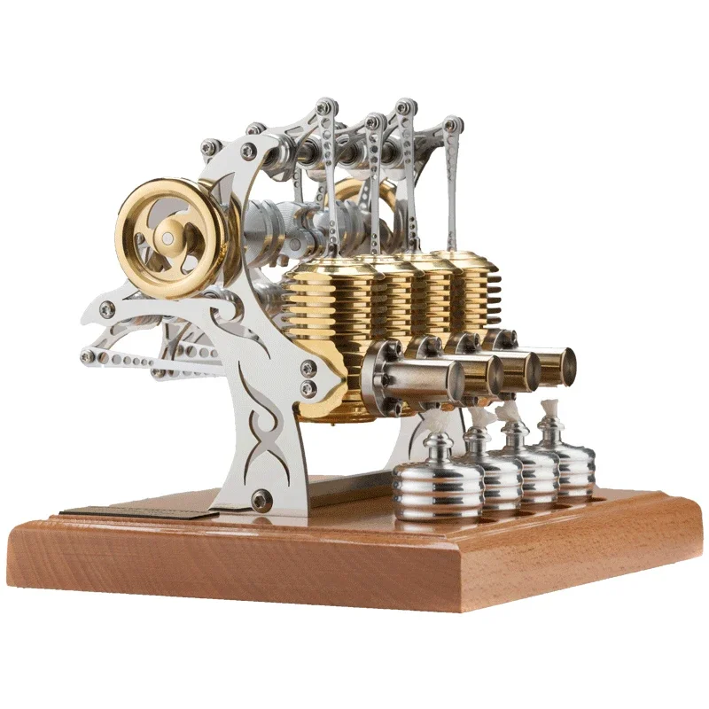 DIY Stirling Engine Model High-end Precision Metal Double-cylinder Machinery Toy Assembly Movable Metal Mechanical Engine Gift