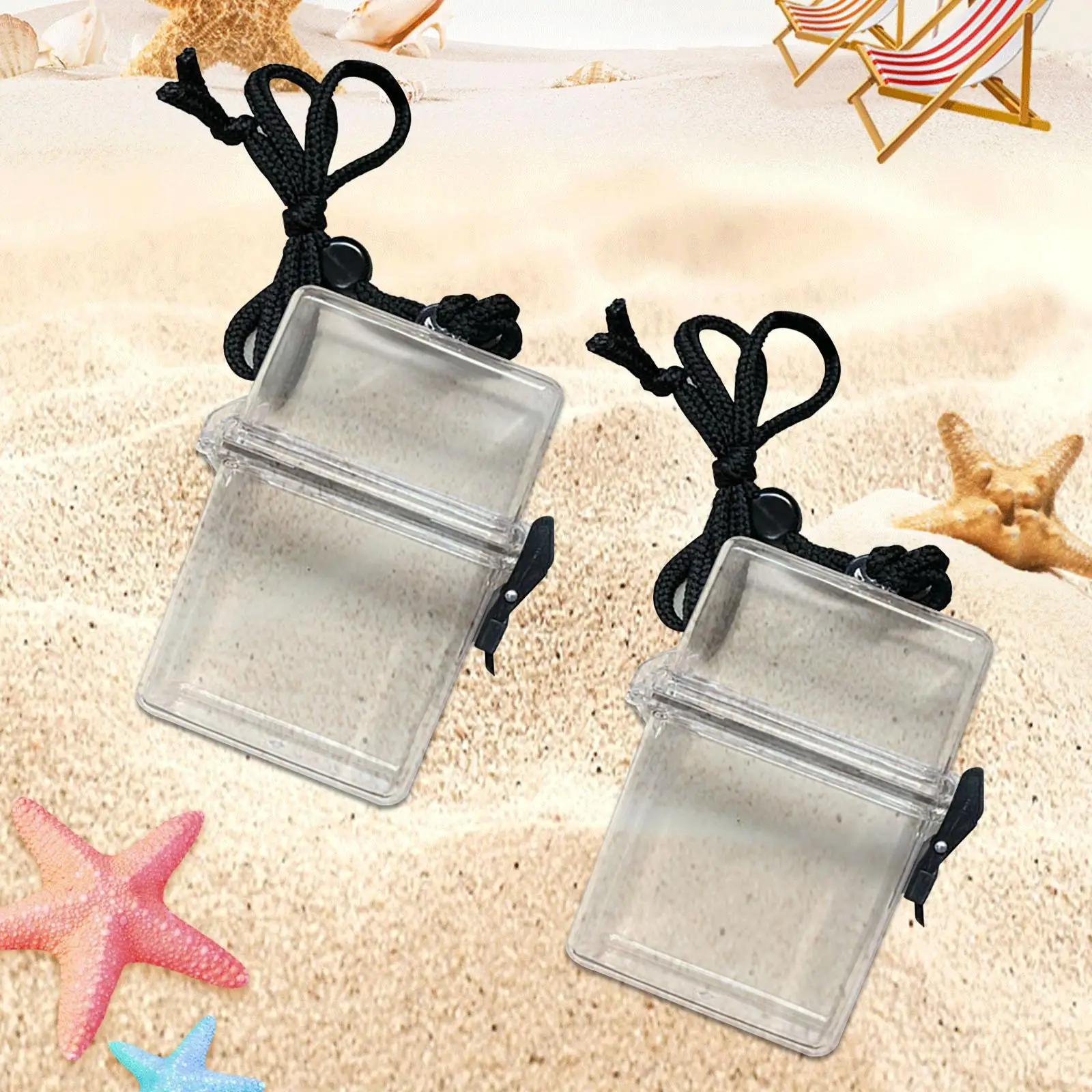 2x Diving Sealing Dry Storage Boxes with Hanging Rope Portable Floating Diving Boxes for Kayaking Canoe Fishing Sailing Boating